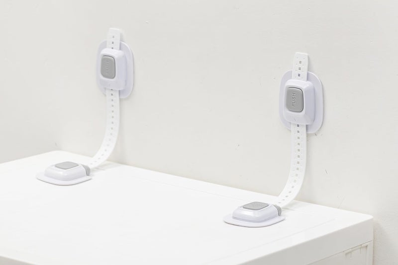 YEYA No Drill Anti Tip Furniture Adjustable Straps Wall Anchors for Baby Proofing with 3M Adhesive (Upgraded 4P) - Image 1